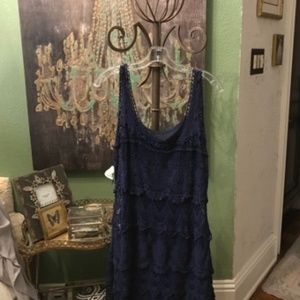 AMERICAN EAGLE NAVY BLUE LACE DRESS S